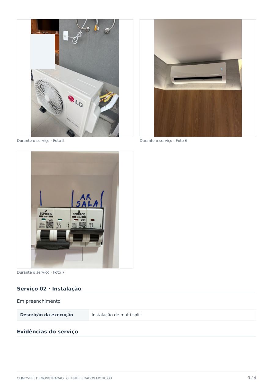 Página 3 de 4: continuação das fotos e segundo serviço